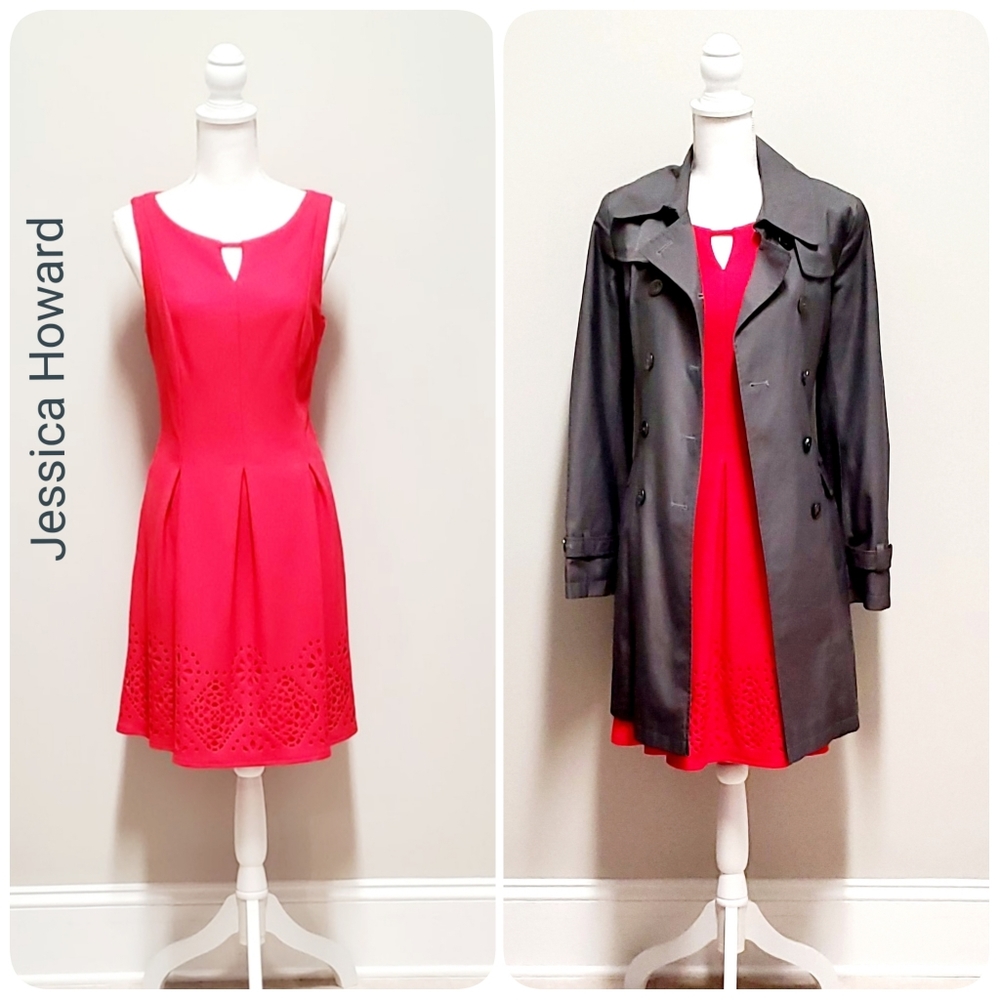[Jessica Howard] Textured Fit & Flare Dress